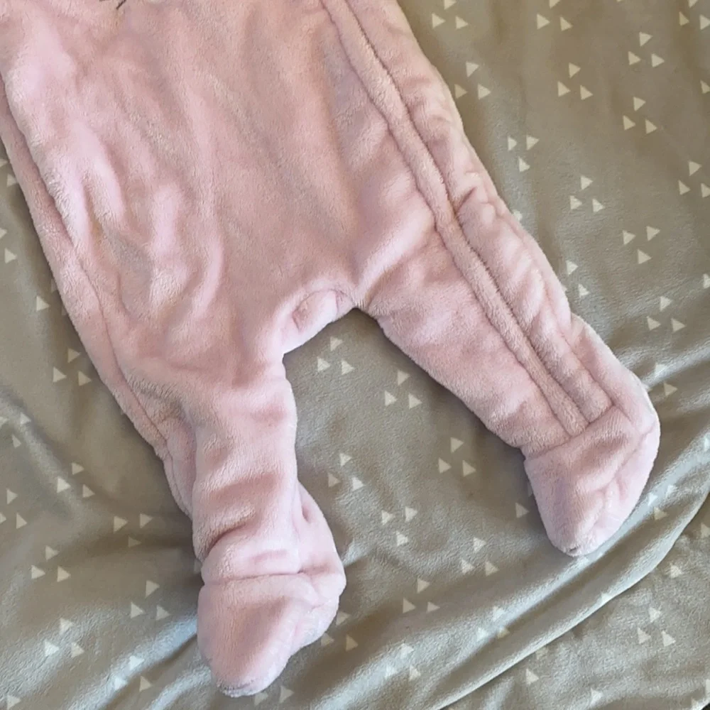 ABSORBA Baby Girl Pink Fleece Onesie Footie Size 6 Months